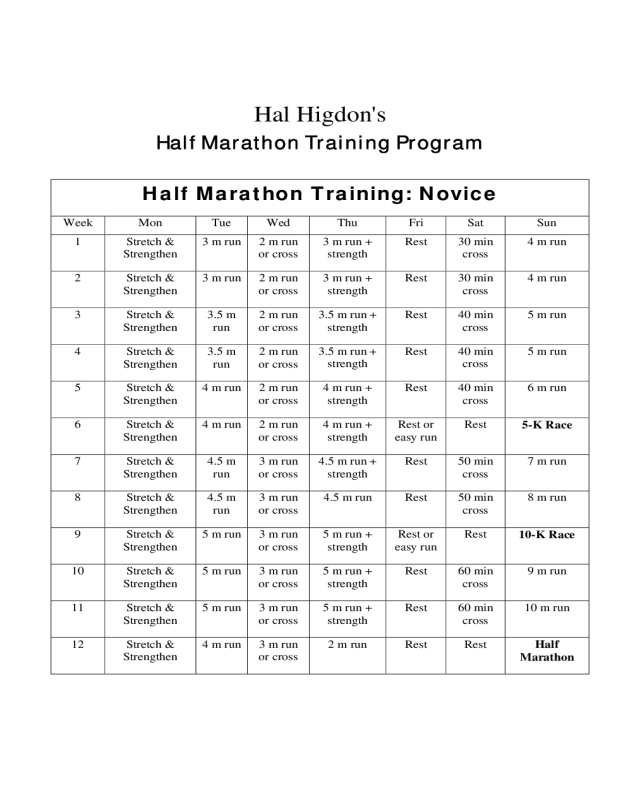 Half Marathon Training Program