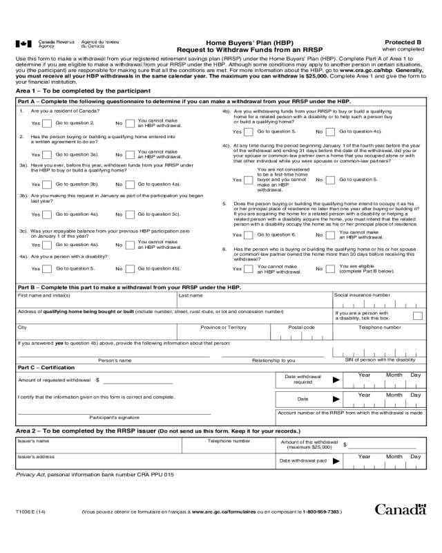Home Buyers Plan Sample Form