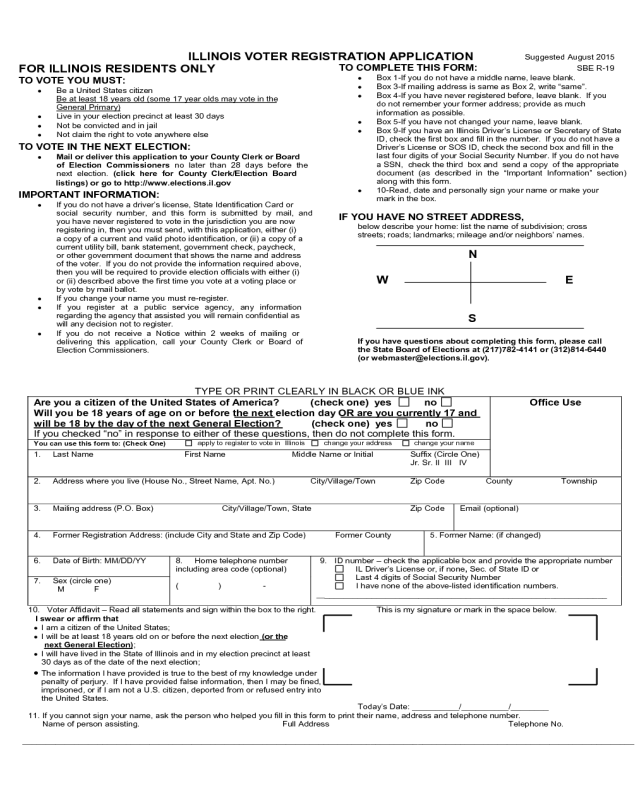 Illinois Voter Registration Form