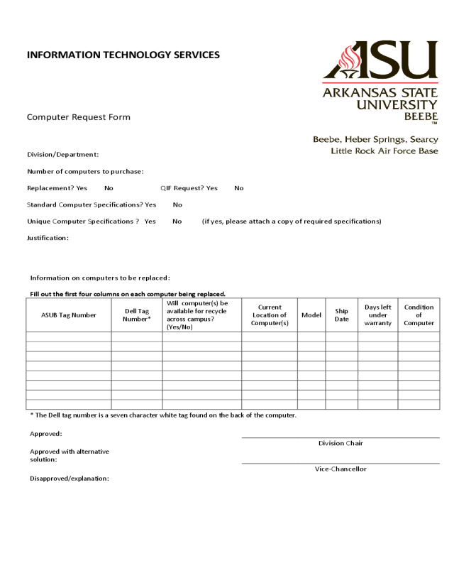 IT Service Request Form - Arkansas State University
