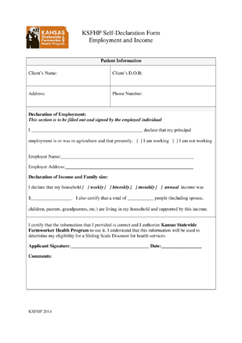 2022 Employment Declaration Form  Fillable, Printable PDF & Forms