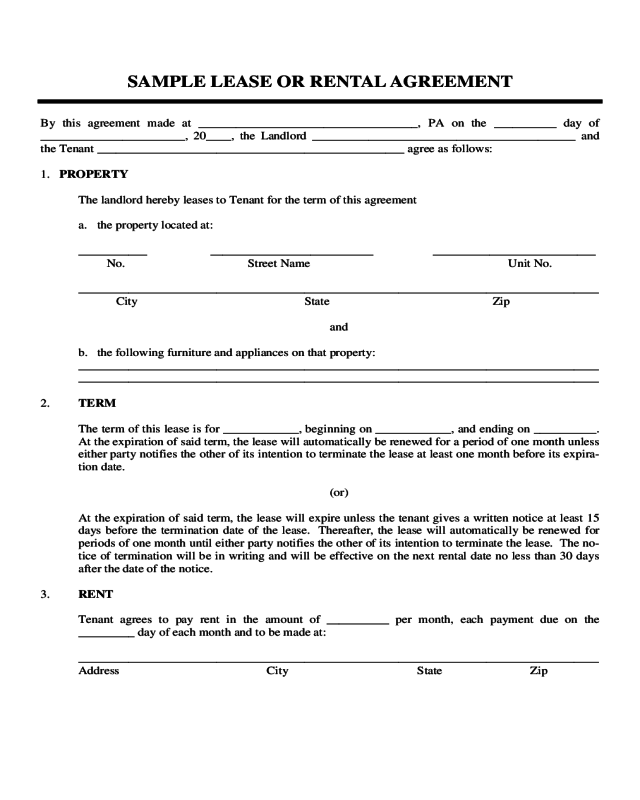 landlord lease agreement form pennsylvania edit fill sign online handypdf