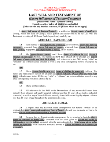 Last Will and Testament Form - Georgia - Edit, Fill, Sign Online | Handypdf