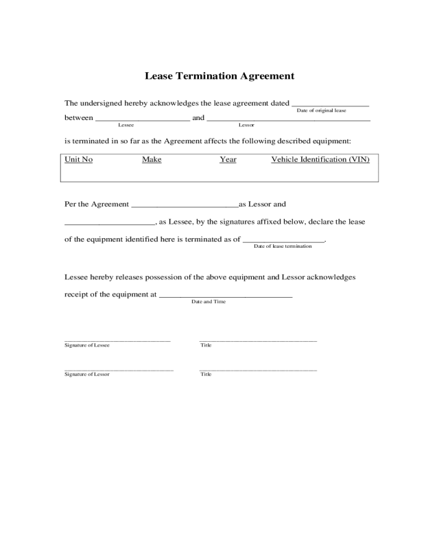 Lease Termination Agreement