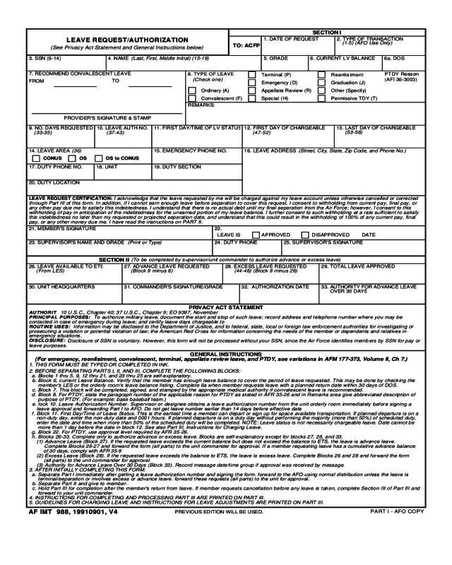 Leave Request / Authorization Form