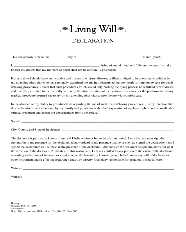 Living Will Declaration