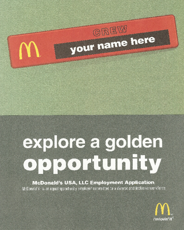 McDonald's Application Form