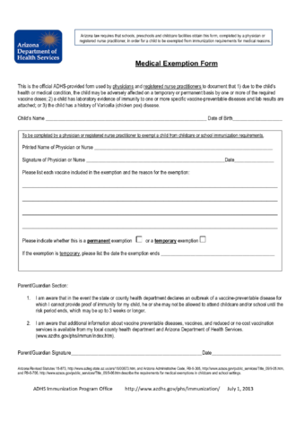 2024 Medical Exemption Form - Fillable, Printable PDF & Forms | Handypdf