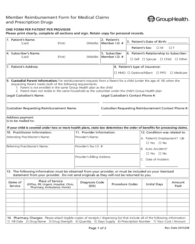 2024 Medical Reimbursement Form Fillable, Printable PDF & Forms