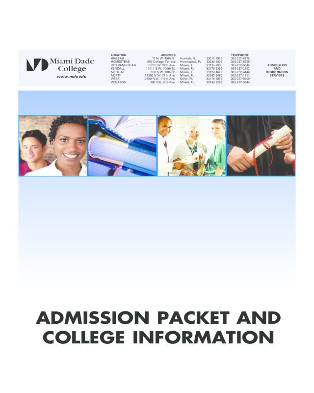 Miami Dade College Application Form for Admission