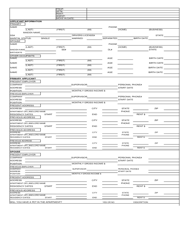 2022 Rental Application Form Fillable Printable Pdf And Forms Handypdf 1584