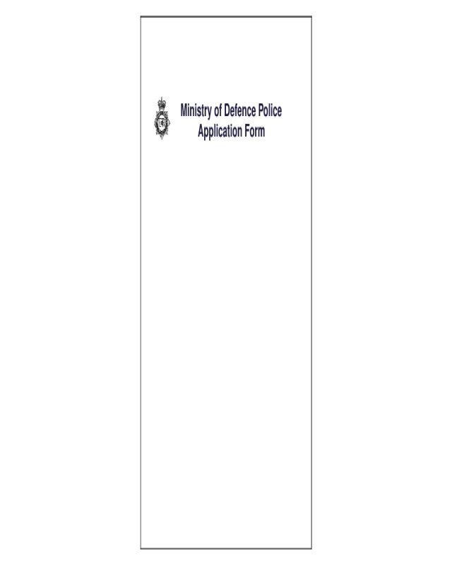 Ministry of Defence Police Application Form - United Kindom