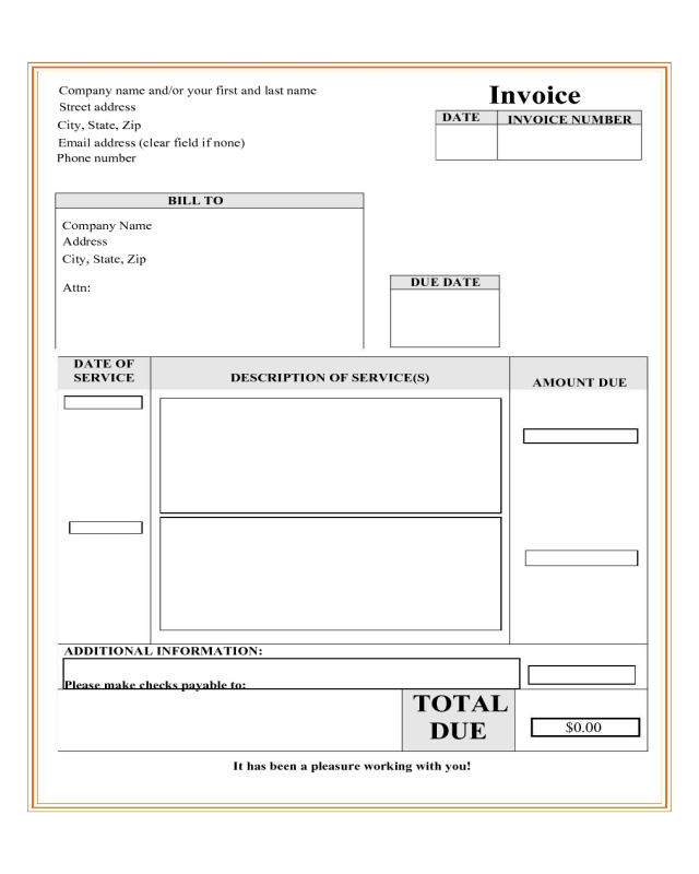 Modern Blank Invoice Template