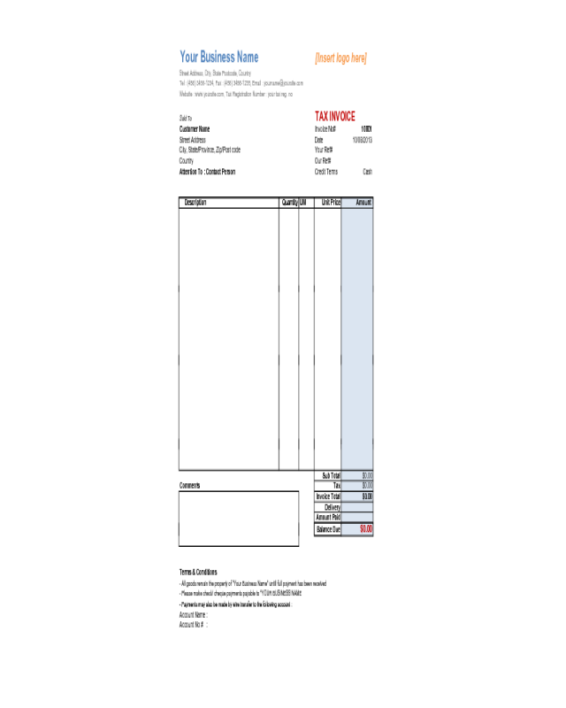 2022 Tax Invoice Template Fillable Printable Pdf And Forms Handypdf 8682