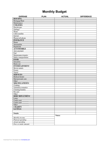 2024 Monthly Budget Form - Fillable, Printable PDF & Forms | Handypdf