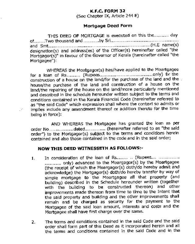 Mortgage Deed Form Example