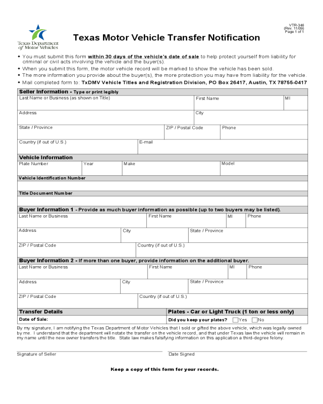 Texas Form 130 U Fillable Printable Forms Free Online 8602