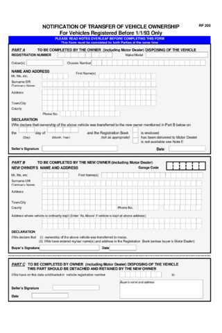 where to send change of car ownership form