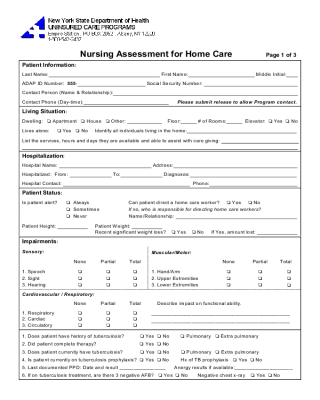 Nurse Evaluation Form - New York