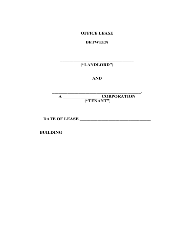 Office Rental and Lease Agreement Form