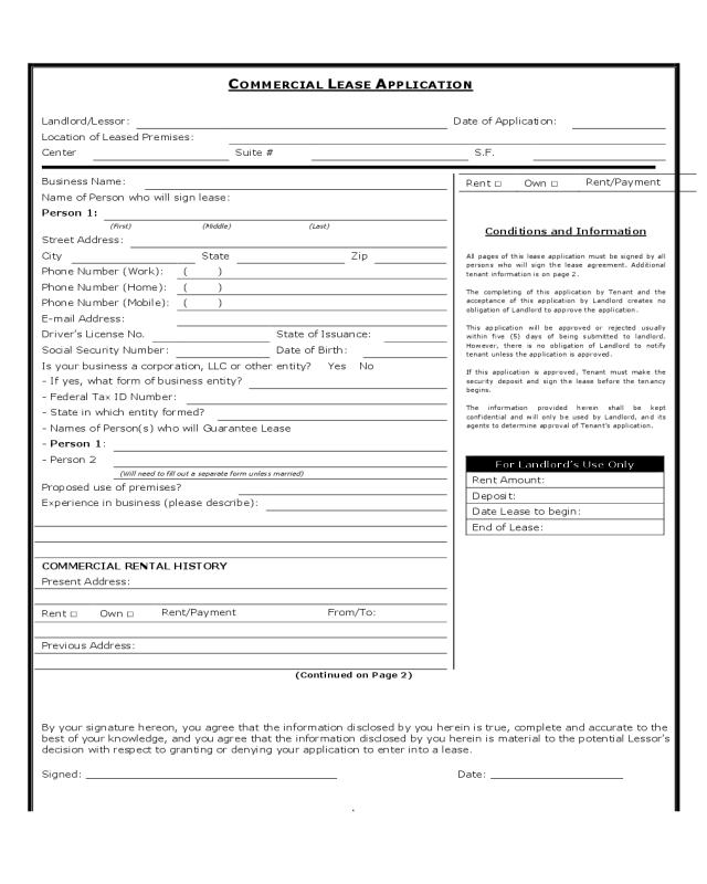 Office Rental and Lease Sample Form