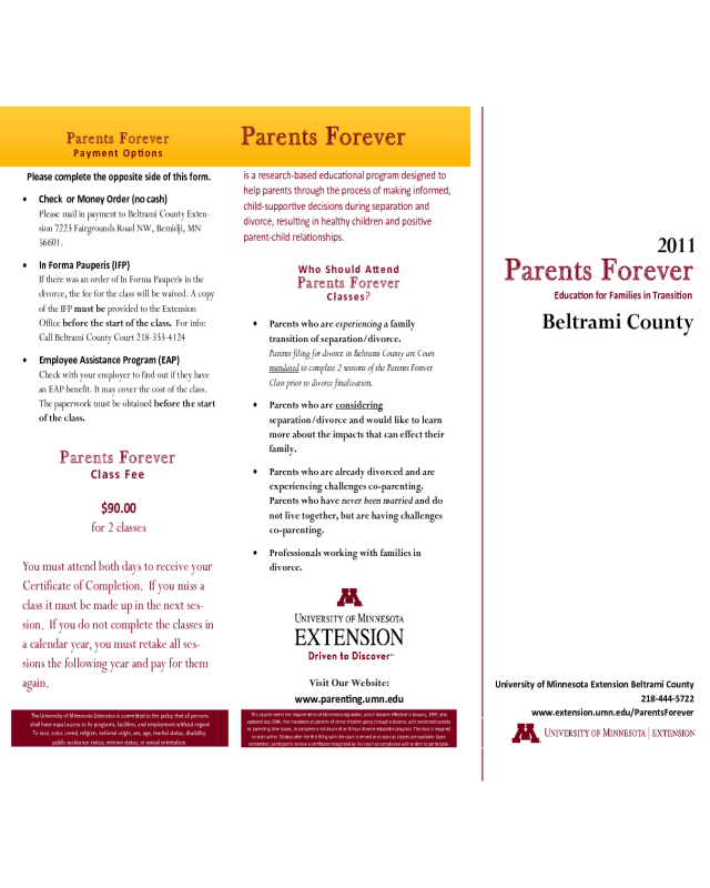 Parents Forever - Beltrami County