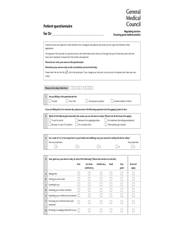 2023 Patient Feedback Form Fillable, Printable PDF & Forms Handypdf