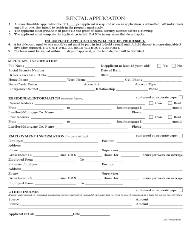 2022 Rental Application Form Fillable Printable Pdf And Forms Handypdf 1097