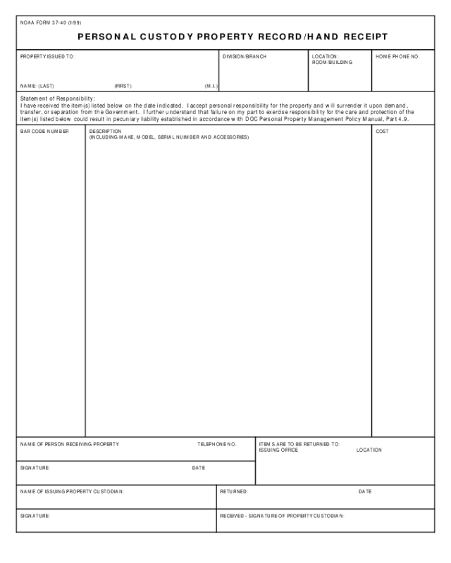 2021 hand receipt form fillable printable pdf forms