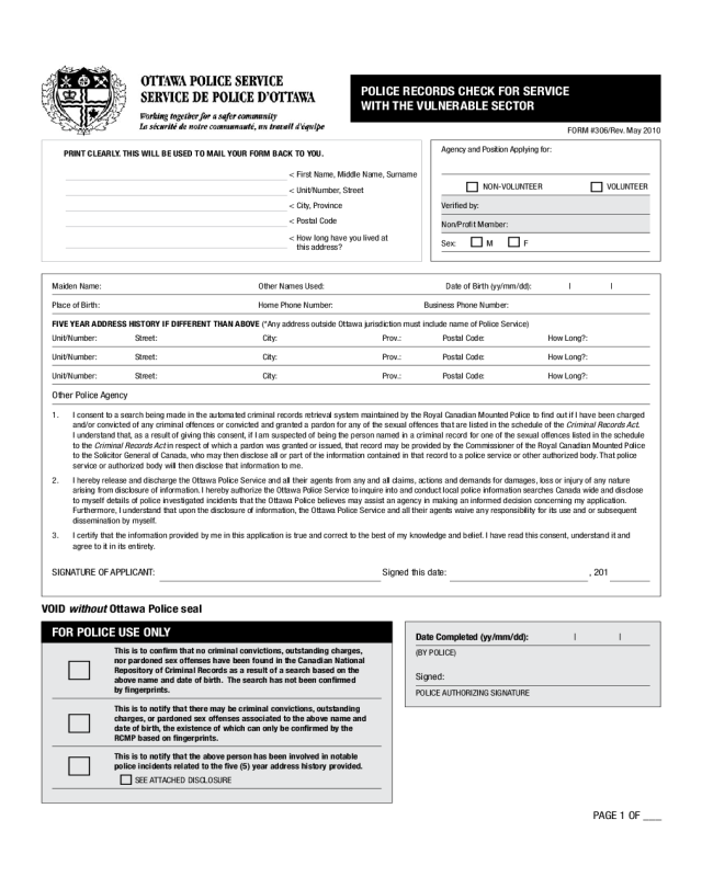 2025 Police Check Record Form Fillable Printable PDF Forms Handypdf