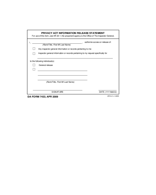 2024 Privacy Act Statement Form Fillable, Printable PDF & Forms