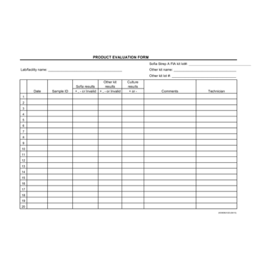 Product Evaluation Form Sample - Edit, Fill, Sign Online | Handypdf