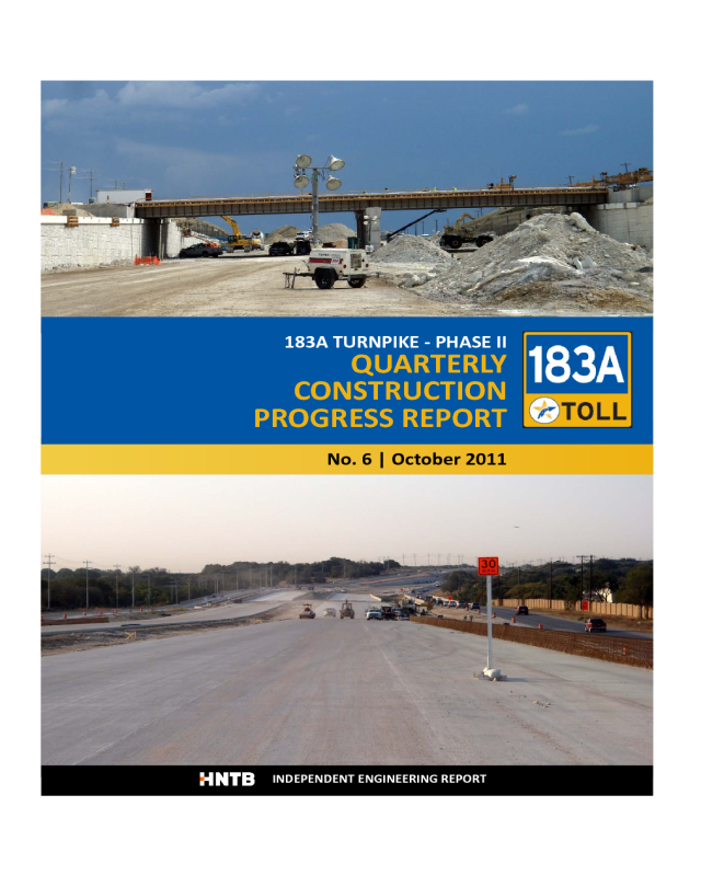 Quarterly Construction Progress Report
