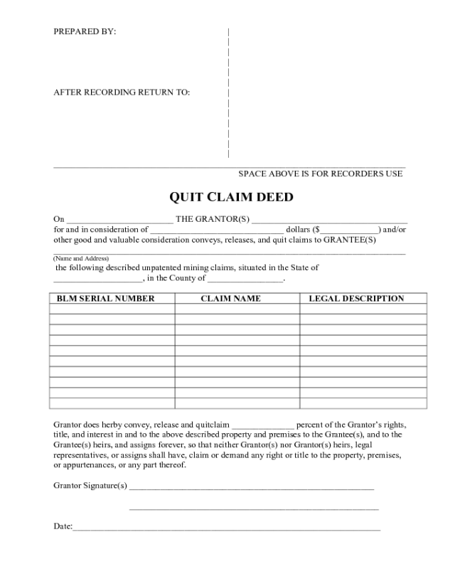 quit claim deed va