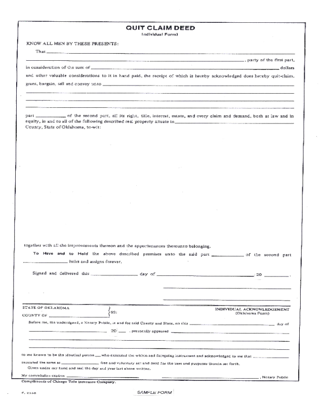 2024 Quit Claim Deed Form Fillable Printable Pdf And Forms Handypdf 6722