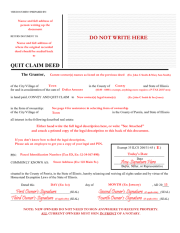 template for contract for deed illinois free