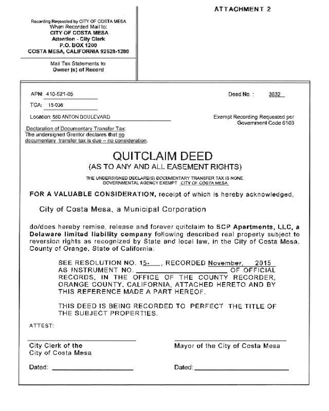 Quitclaim Deed Format - California