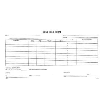 Rent Roll Form Fillable Printable Pdf Forms Handypdf