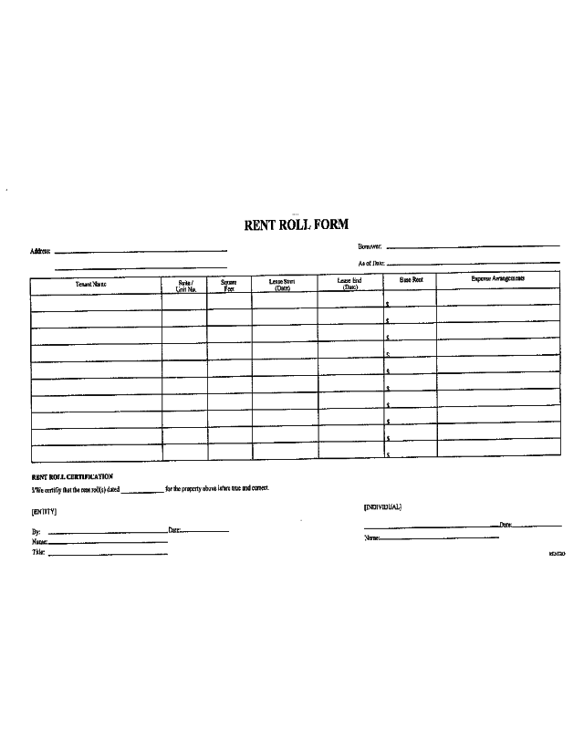 Rent Roll Template