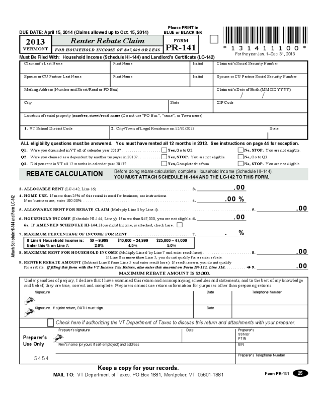 Renters Rebate Sample Form Edit, Fill, Sign Online Handypdf