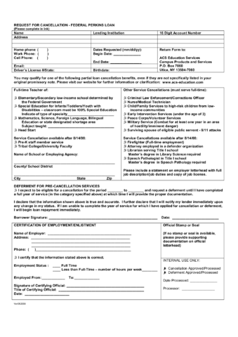 2024 Loan Cancellation Form - Fillable, Printable PDF & Forms | Handypdf