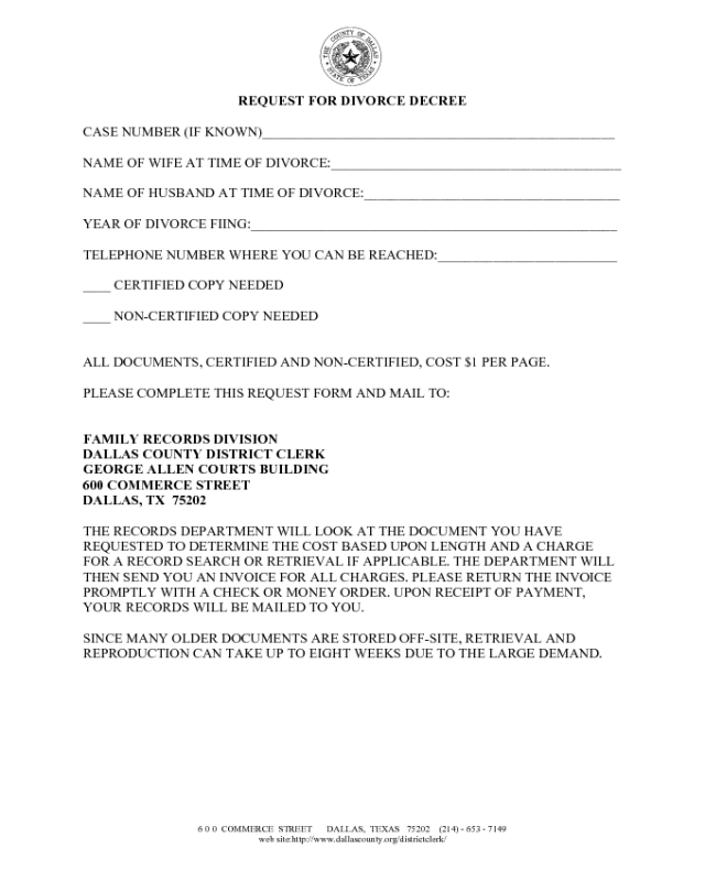 2022 divorce decree form fillable printable pdf forms handypdf