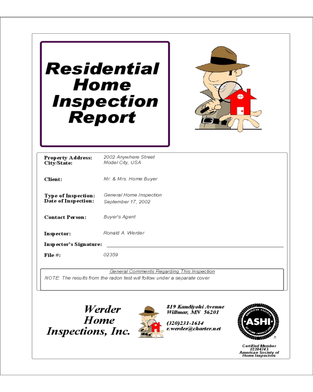 Residential Home Inspection Report