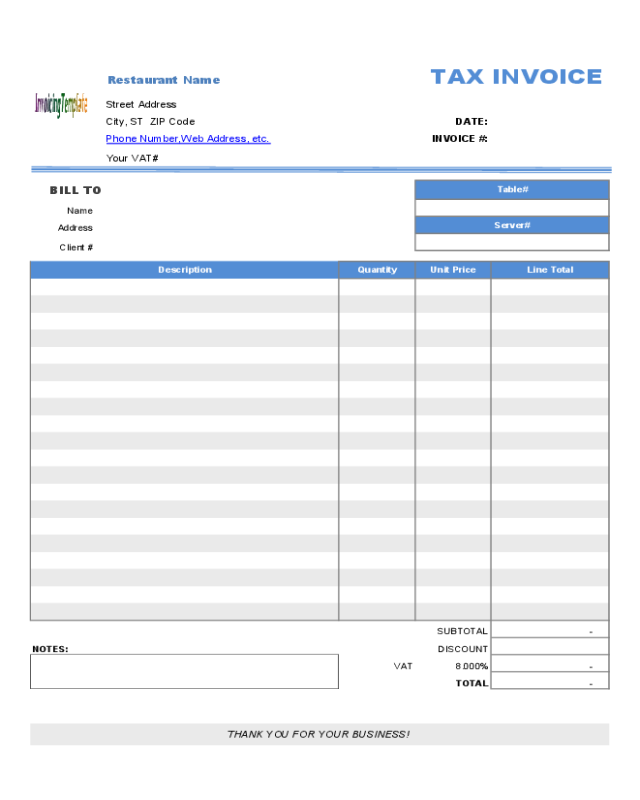 2024 Restaurant Receipt Template Fillable Printable PDF Forms Handypdf