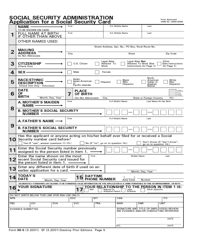 social-security-application-printable-form-printable-forms-free-online