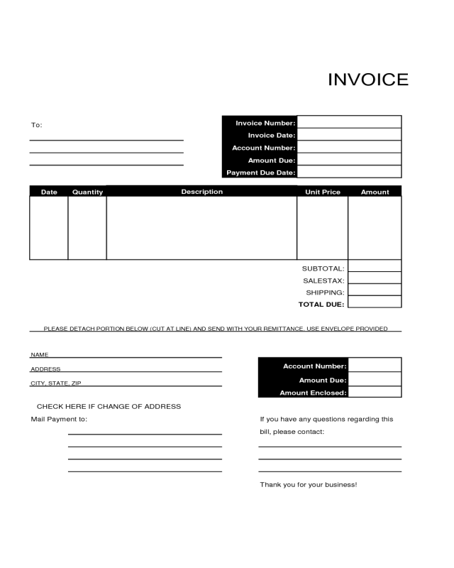 Sample Billing Invoice Template