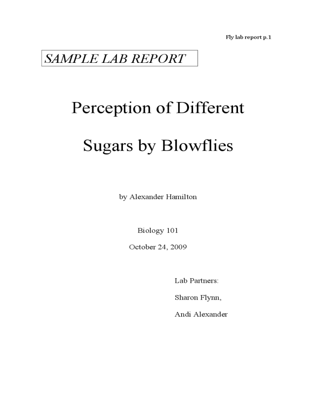 Sample Bio Lab Report - Hamilton College