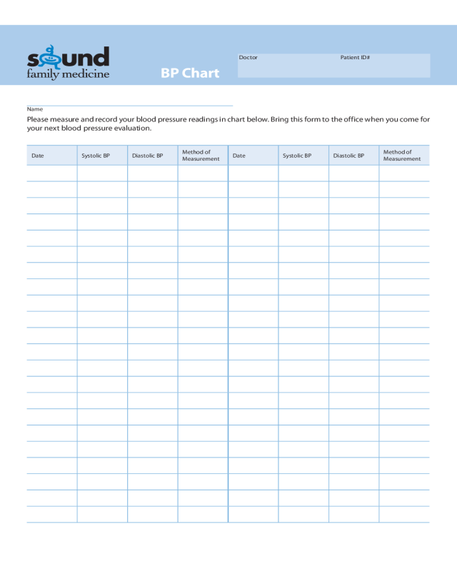 Blank Blood Pressure Chart Printable Vilmondo