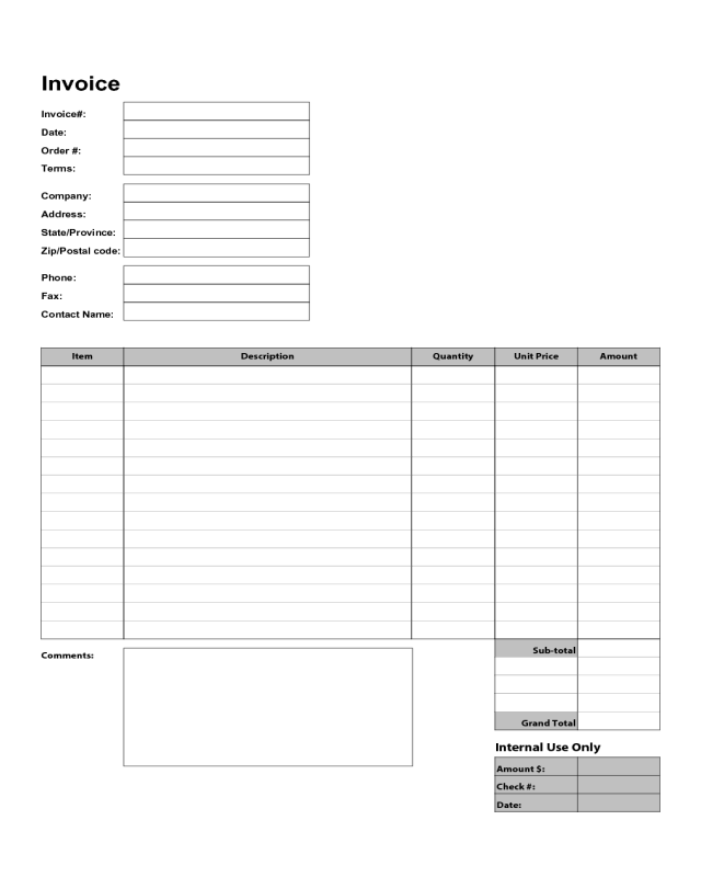 written-invoice-template