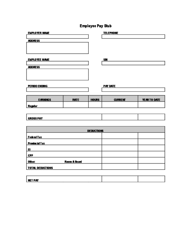 stub pay template edit sample employee fillable pdf handypdf printable